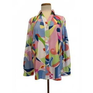 NEW KENNY DANA women's polo shirt in caprice multi